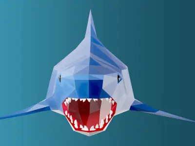 Low Poly Style Shark Free low-poly 3D model