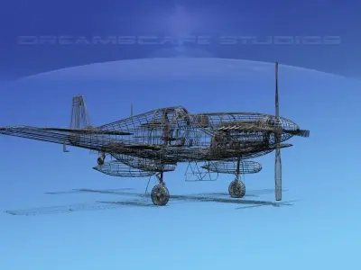 North American P-51B Mustang V07 3D model