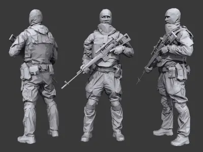 Lowpoly Special Forces Pack Low-poly 3D model