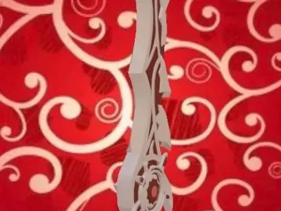 Stylized Crimson Sword low-poly game ready Low-poly 3D model