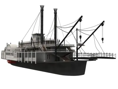 Historic Paddle Steamer River Boats 3D model