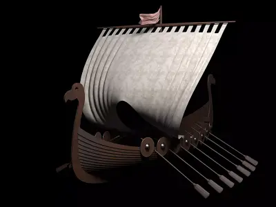 Drakkar viking ship 3D model