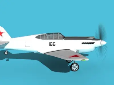 Curtiss P-40B Tomahawk V14 Soviet Union 3D model