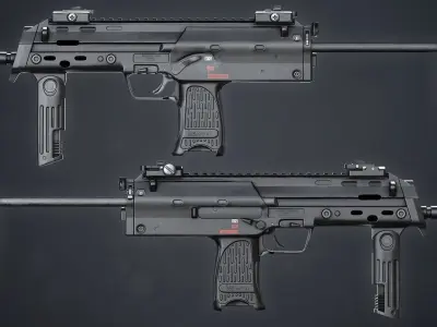PBR MP7A1 PDW Low-poly 3D model
