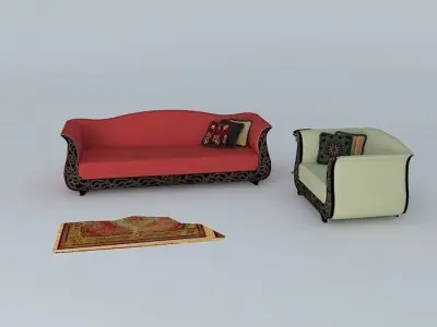 COUCH sofa and chair Free 3D model