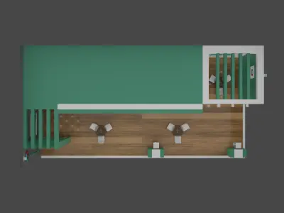 Modern Exhibition Booth Design 20x40x12 Low-poly 3D model