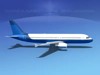 Airbus A320 LP Corporate 7 Low-poly 3D model