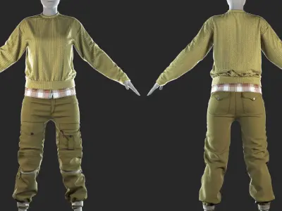 Army Girl - Marvelous Designer with Video Process 3D model