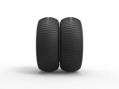 Double Wheel from vintage monster truck Scale 1 to 25 3D print model
