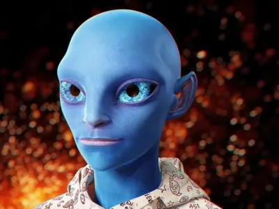 Alien NFT Model with all the source files and textures Low-poly 3D model