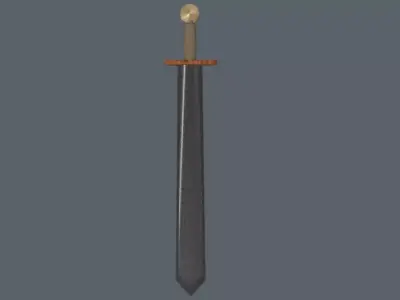 golden long sword  3D model