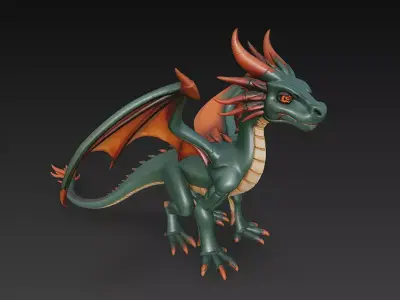Dragon Realistic 3D Model Basic - Low Poly Realistic Low-poly 3D model