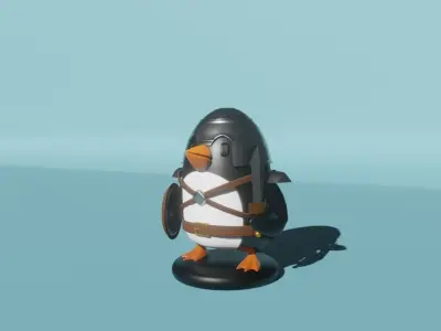 Warrior penguin for 3D printing 3D print model 3D model