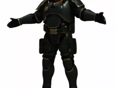 Sci-Fi Bear Gas Mask Armor Character Low-poly 3D model