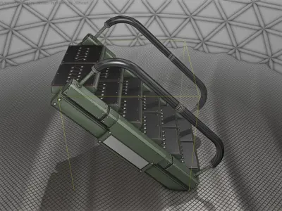 Sci-Fi Stairs - 7 - Green Version Low-poly 3D model