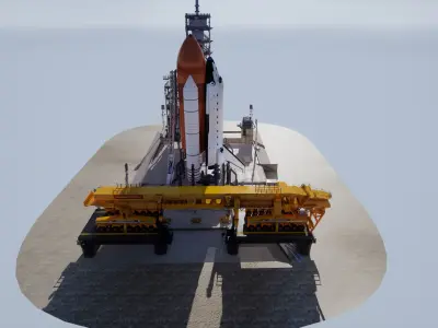 Space Shuttle Launch  Realistic Environment Low-poly 3D model