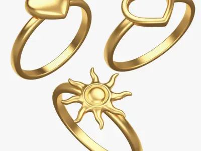 Rings Set v1 3D model