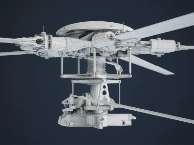 MH-6 Little Bird Rotors Low-Poly Low-poly 3D model