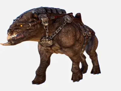 Creature mount Mastodont PBR Low-poly 3D model