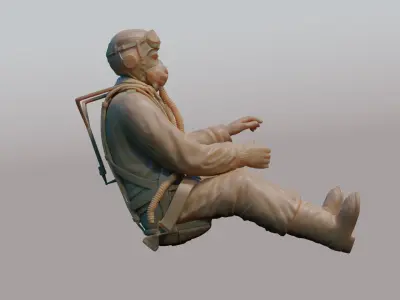 US WWII Fighter Pilot 3D print model