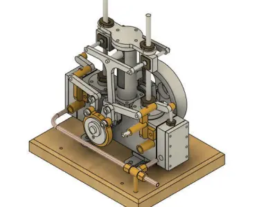 Bernays Two Cylinder Steam Engine 3D model