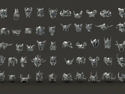 50 Models Of Warrior Helmet-Helmet Military -Army-Weapons-Vol 01 Low-poly 3D model