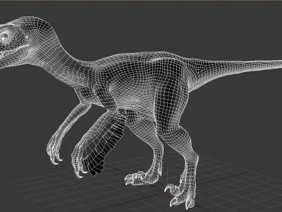 Troodon dinosaur Low-poly 3D model