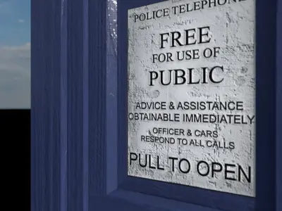 The Tardis Interior and Rigged Low-poly 3D model