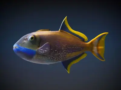 Blue Throat Trigger 3D model