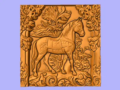 CAVALO PEQUENO EM MOLDURA 3D model