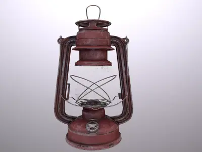 Antique Oil Lamp Low-poly 3D model