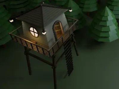 low poly watchtower Free 3D print model