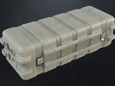 3 Scifi Military Storage Box Variations Low-poly 3D model