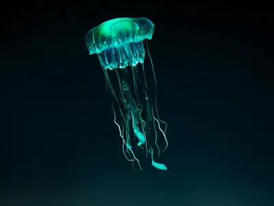 Animated Bioluminescent Jellyfish set up in Octane AND Redshift 3D model