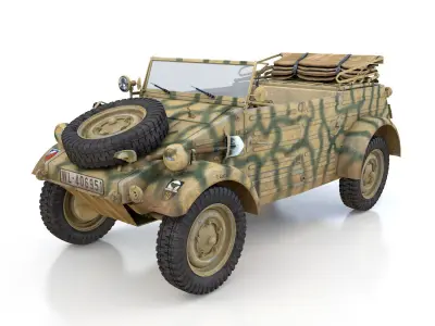 VW - Typ 82 - Kuebelwagen - 10 Flak Division 3D model