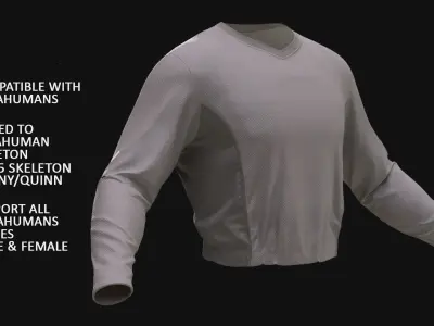 Tshirt 106 - All MH Bodies - UE5 Skeletons - Rigged Low-poly 3D model