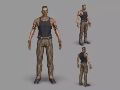 Gangster soldier Low-poly 3D model