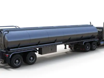 Industrial International Durastar fuel trailer Low-poly 3D model