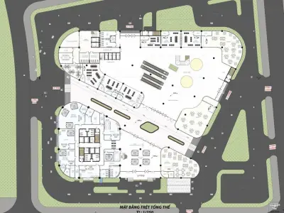 commercial center combined with office buildings 3D model