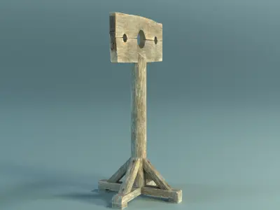 Pillory PBR Low-poly 3D model