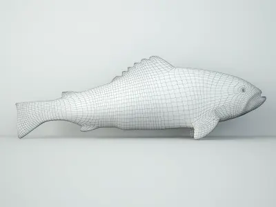 19th Century Folk Art Fish Weather Vane 3D model