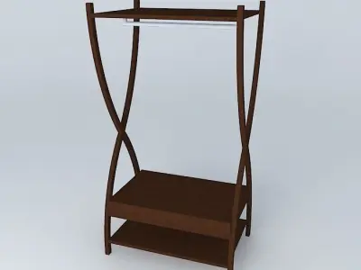 Rack of clothes and shoes Free 3D model