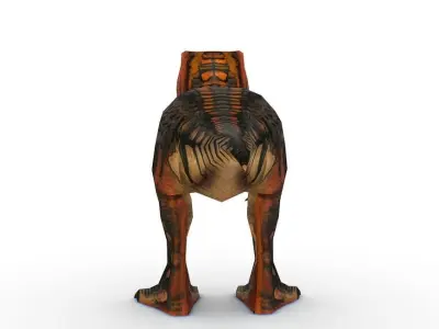 Lowpoly Cartoon Character Dino Strut Low-poly 3D model