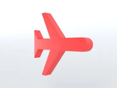 Airplane Mode Symbol v1 004 Low-poly 3D model