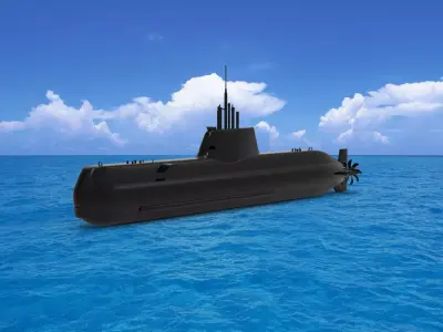 Type 214 submarine 3D model
