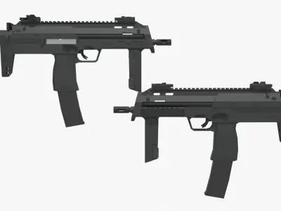 MP7 submachine gun Low-poly Low-poly 3D model