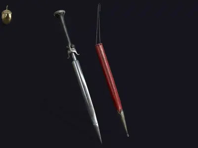 Bollock Dagger Model Low-poly 3D model