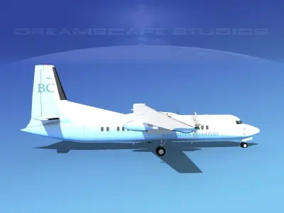 Fokker 50 Bahamian Charters 3D model