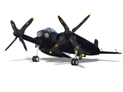 XF5U flying pancake 3D model