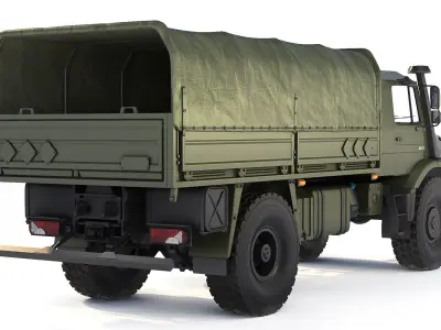 Mercedes-Benz Zetros 1833 tarpaulin body 2008 3D model